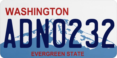 WA license plate ADN0232