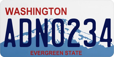 WA license plate ADN0234