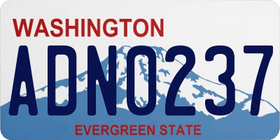 WA license plate ADN0237