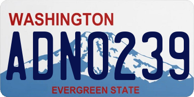 WA license plate ADN0239