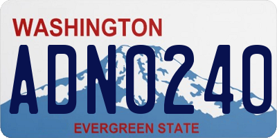 WA license plate ADN0240