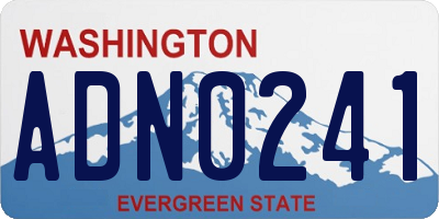 WA license plate ADN0241