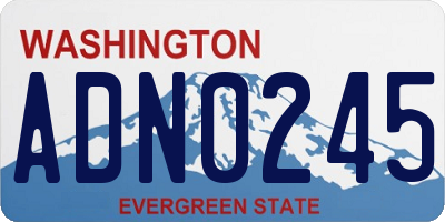 WA license plate ADN0245