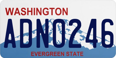 WA license plate ADN0246
