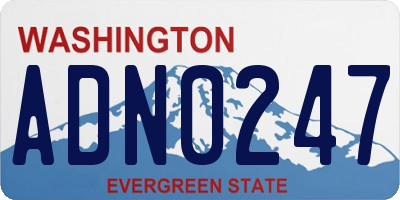 WA license plate ADN0247