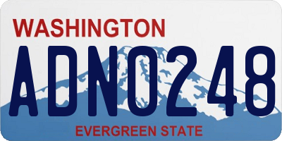 WA license plate ADN0248
