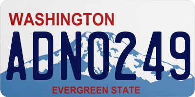 WA license plate ADN0249