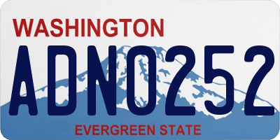 WA license plate ADN0252