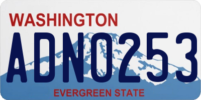 WA license plate ADN0253