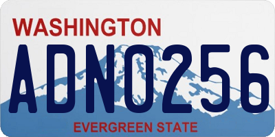 WA license plate ADN0256