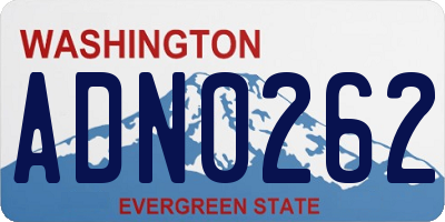 WA license plate ADN0262