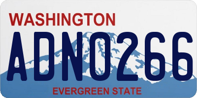 WA license plate ADN0266