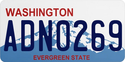 WA license plate ADN0269