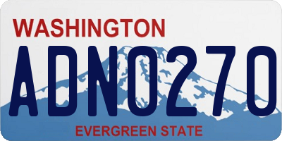 WA license plate ADN0270