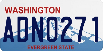 WA license plate ADN0271