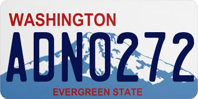 WA license plate ADN0272