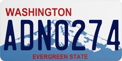 WA license plate ADN0274
