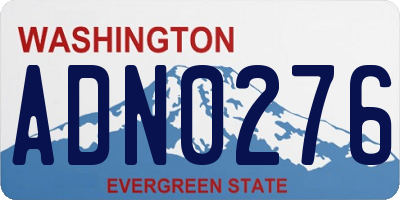 WA license plate ADN0276