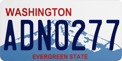WA license plate ADN0277