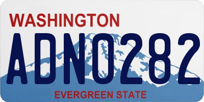 WA license plate ADN0282