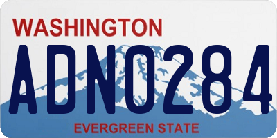 WA license plate ADN0284
