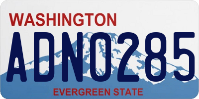 WA license plate ADN0285