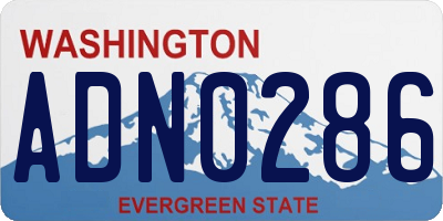 WA license plate ADN0286