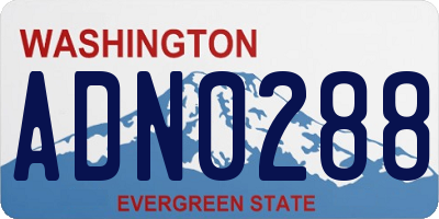 WA license plate ADN0288