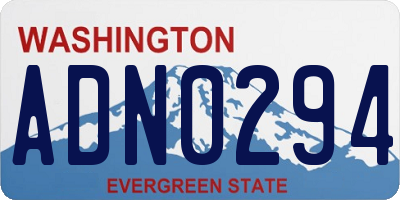 WA license plate ADN0294
