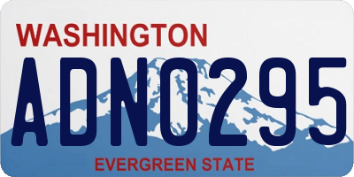 WA license plate ADN0295