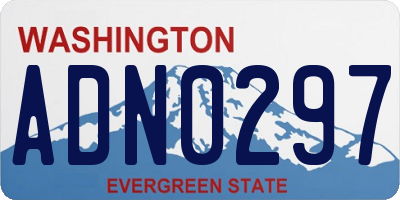 WA license plate ADN0297