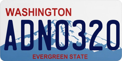 WA license plate ADN0320
