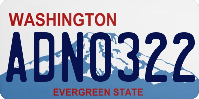WA license plate ADN0322