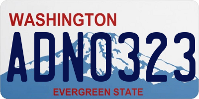 WA license plate ADN0323