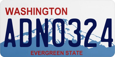 WA license plate ADN0324