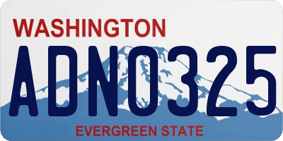 WA license plate ADN0325