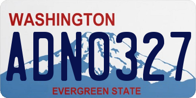 WA license plate ADN0327