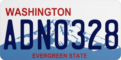 WA license plate ADN0328
