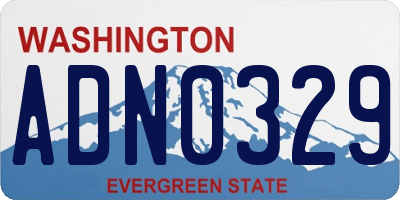 WA license plate ADN0329