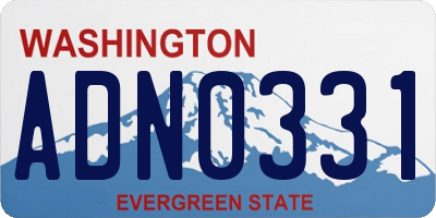 WA license plate ADN0331