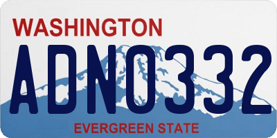 WA license plate ADN0332