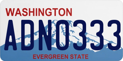 WA license plate ADN0333