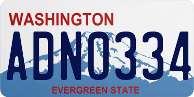 WA license plate ADN0334