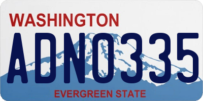 WA license plate ADN0335