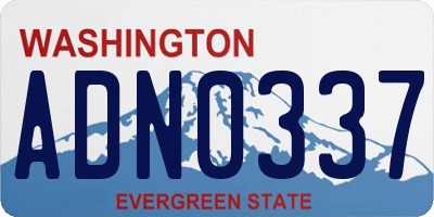 WA license plate ADN0337