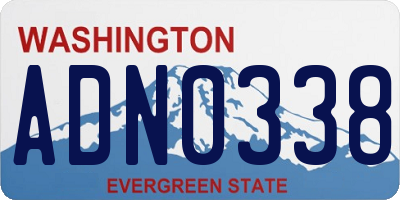 WA license plate ADN0338
