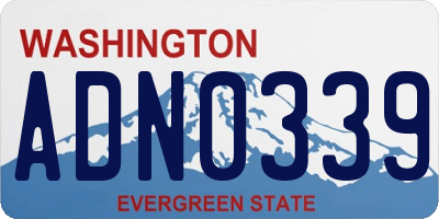 WA license plate ADN0339