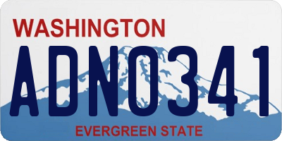 WA license plate ADN0341