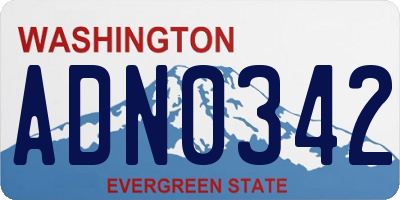 WA license plate ADN0342