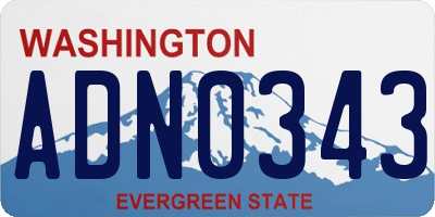 WA license plate ADN0343